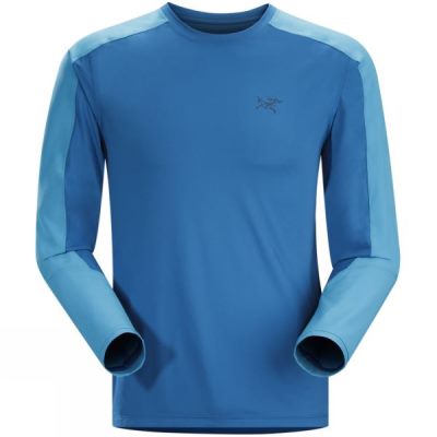 Crew Arc'teryx Ether Comp Manga Larga Hombre - Azules - Chile JIH531790